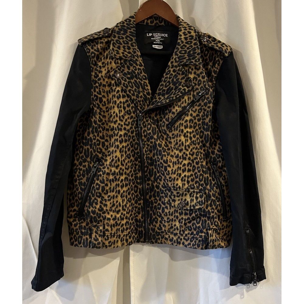 Lip Service Cheeta Print Grunge Jacket‎ Size Large